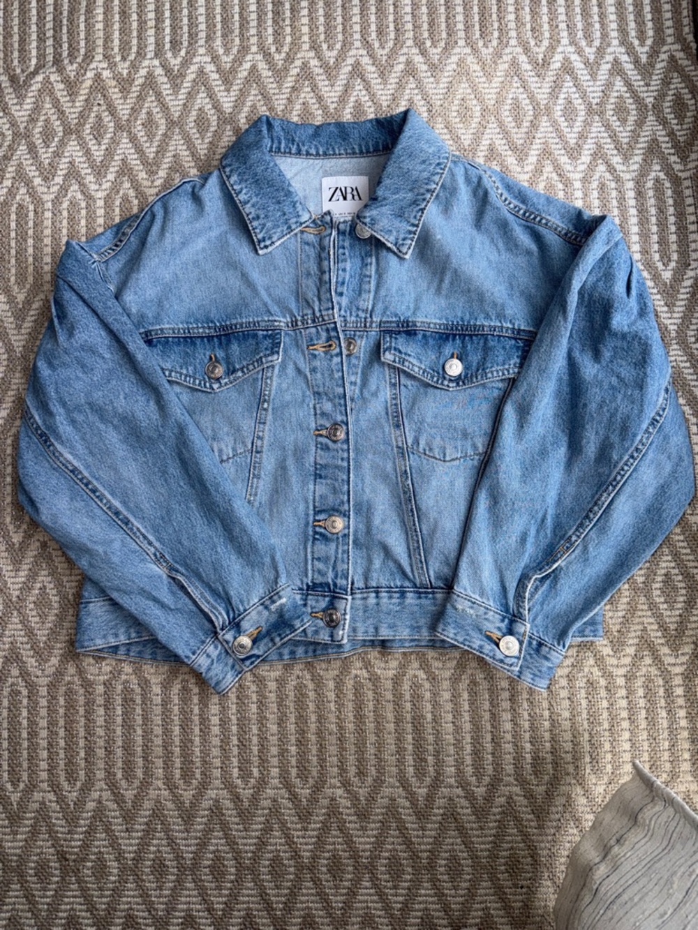 ZARA Light Blue Washed Denim Jacket